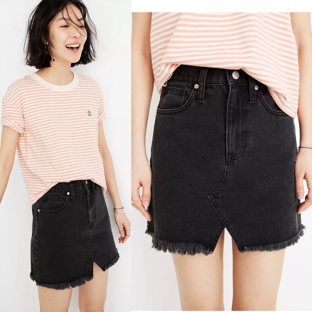Madewell Black Denim Mini Skirt